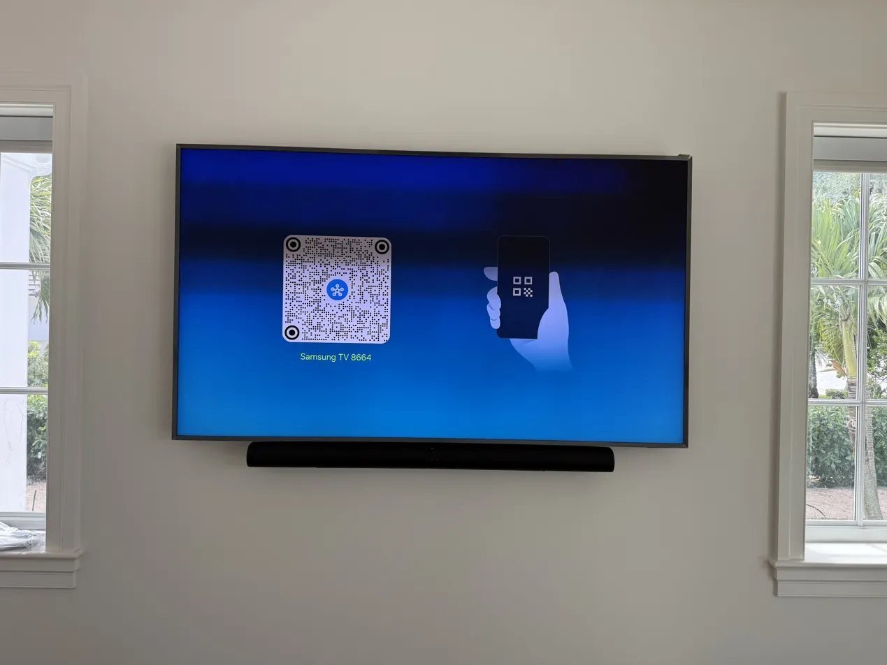After TV mounting with hidden cables